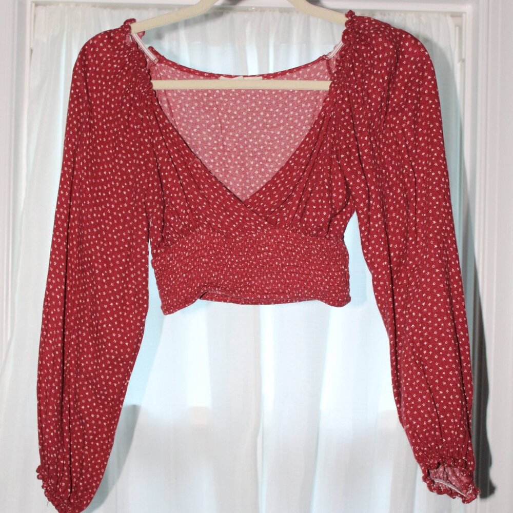 red crossbody crop top